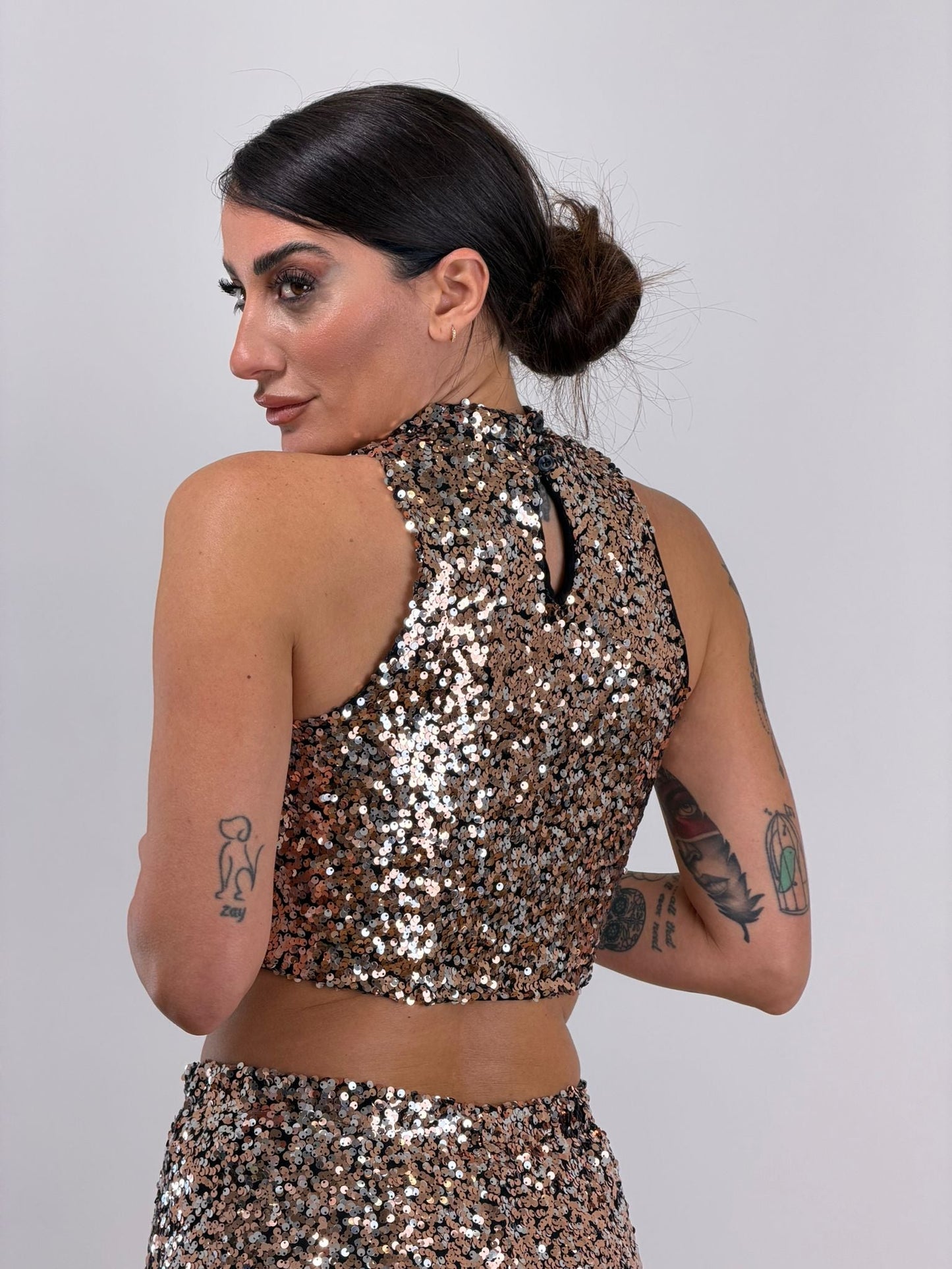 Top paillettes oro/argento 6528