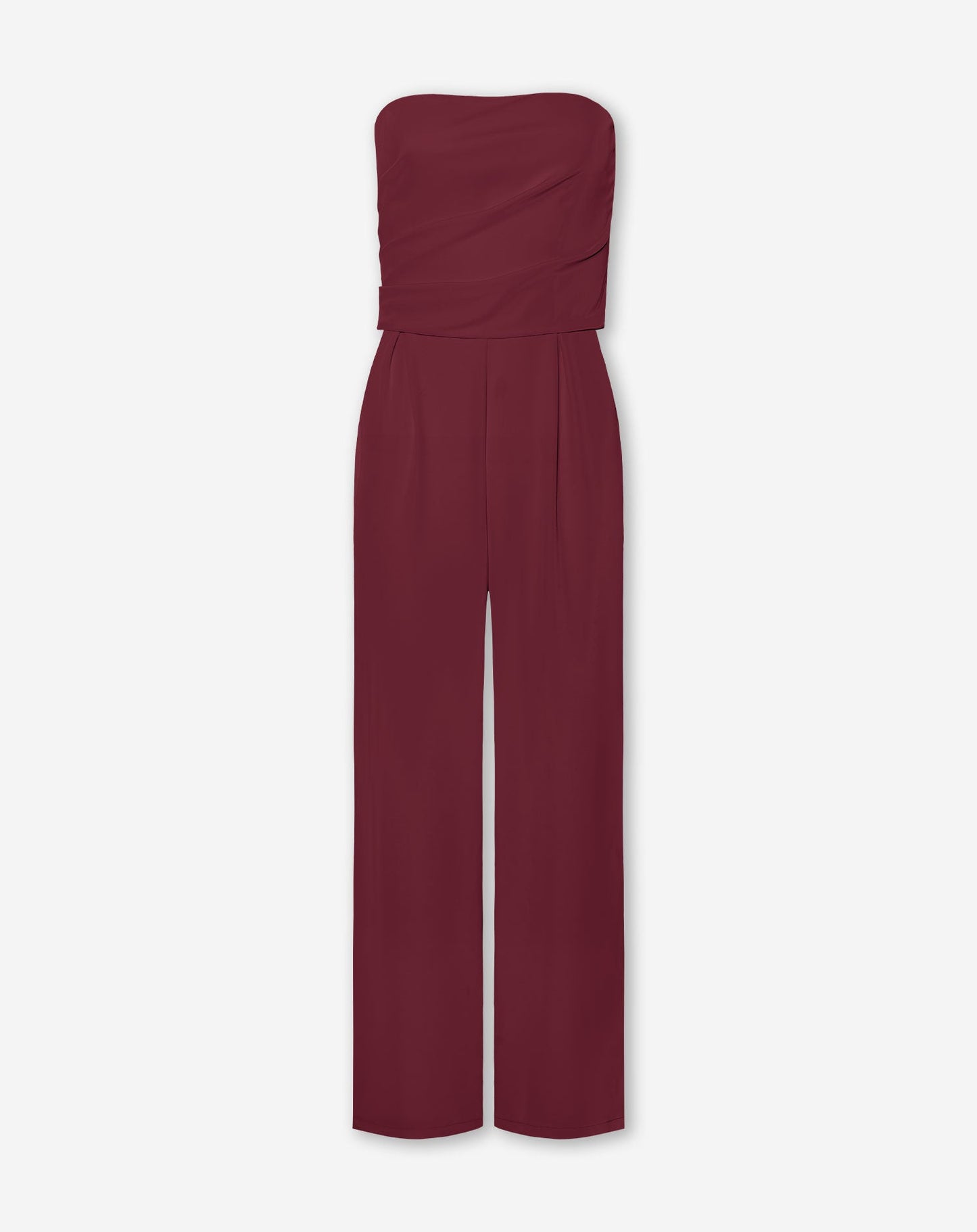DANIE STRAPLESS JUMPSUIT PETITE BURGUNDY
