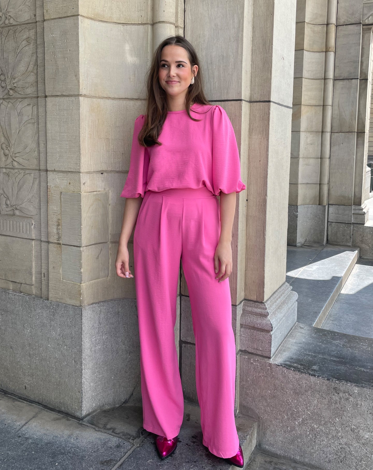 JULIE PUFF SLEEVE TOP ROZE
