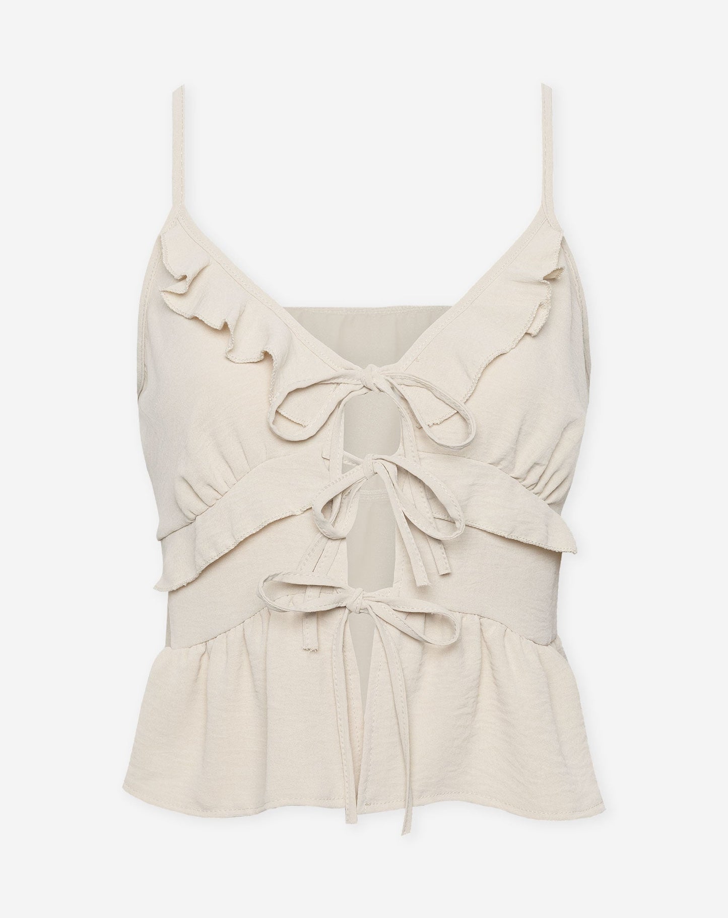 JULIE RUFFLE CAMI BEIGE