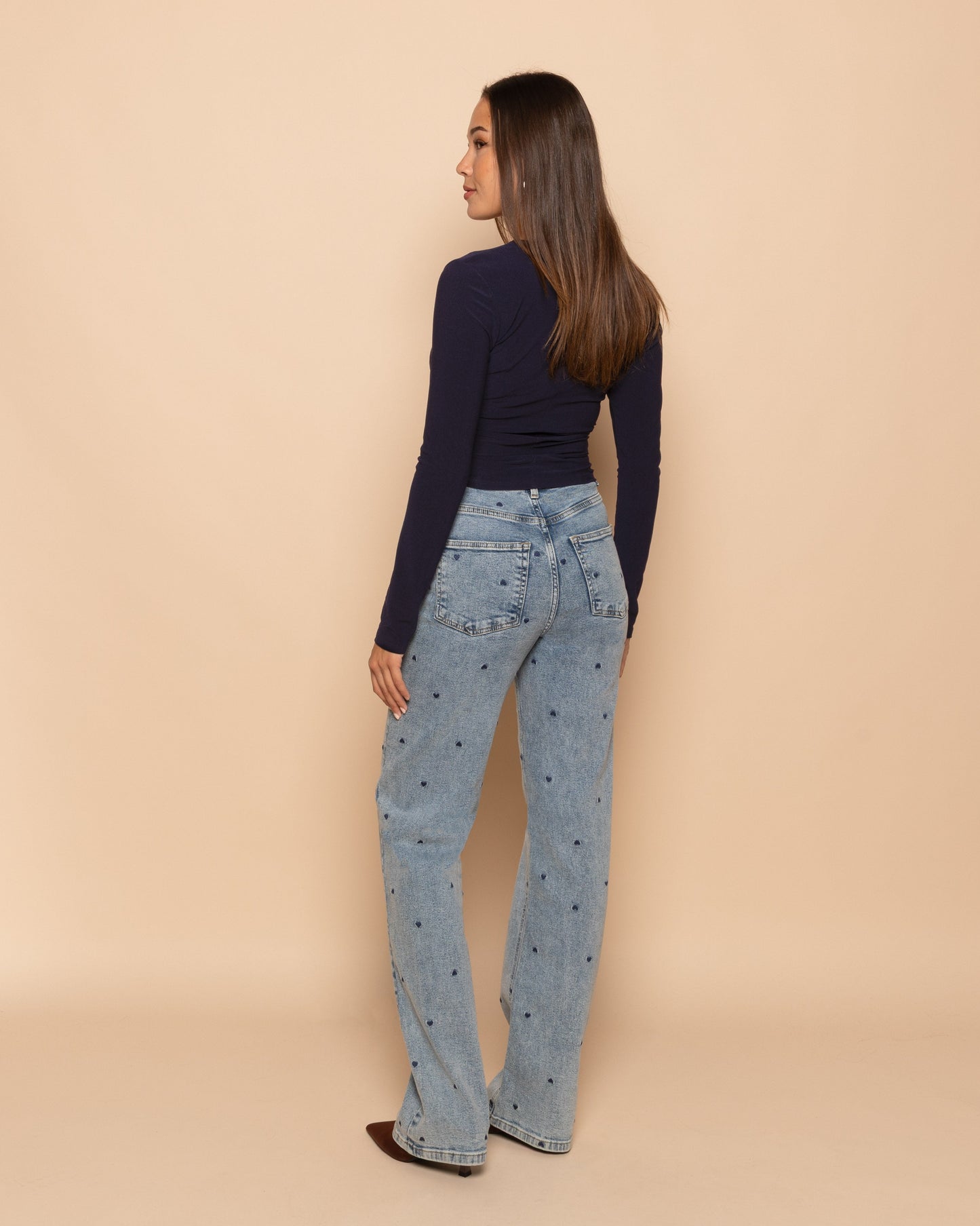 MARY WRAP TOP MARINEBLAUW
