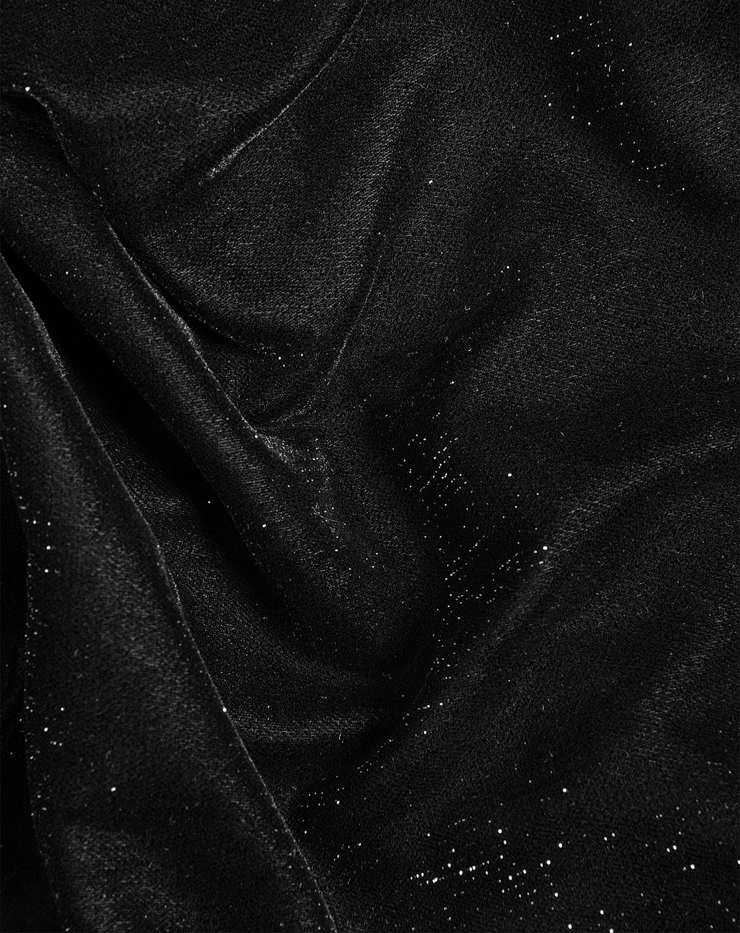 VELVET GLITTER PUFF SLEEVE TOP ZWART
