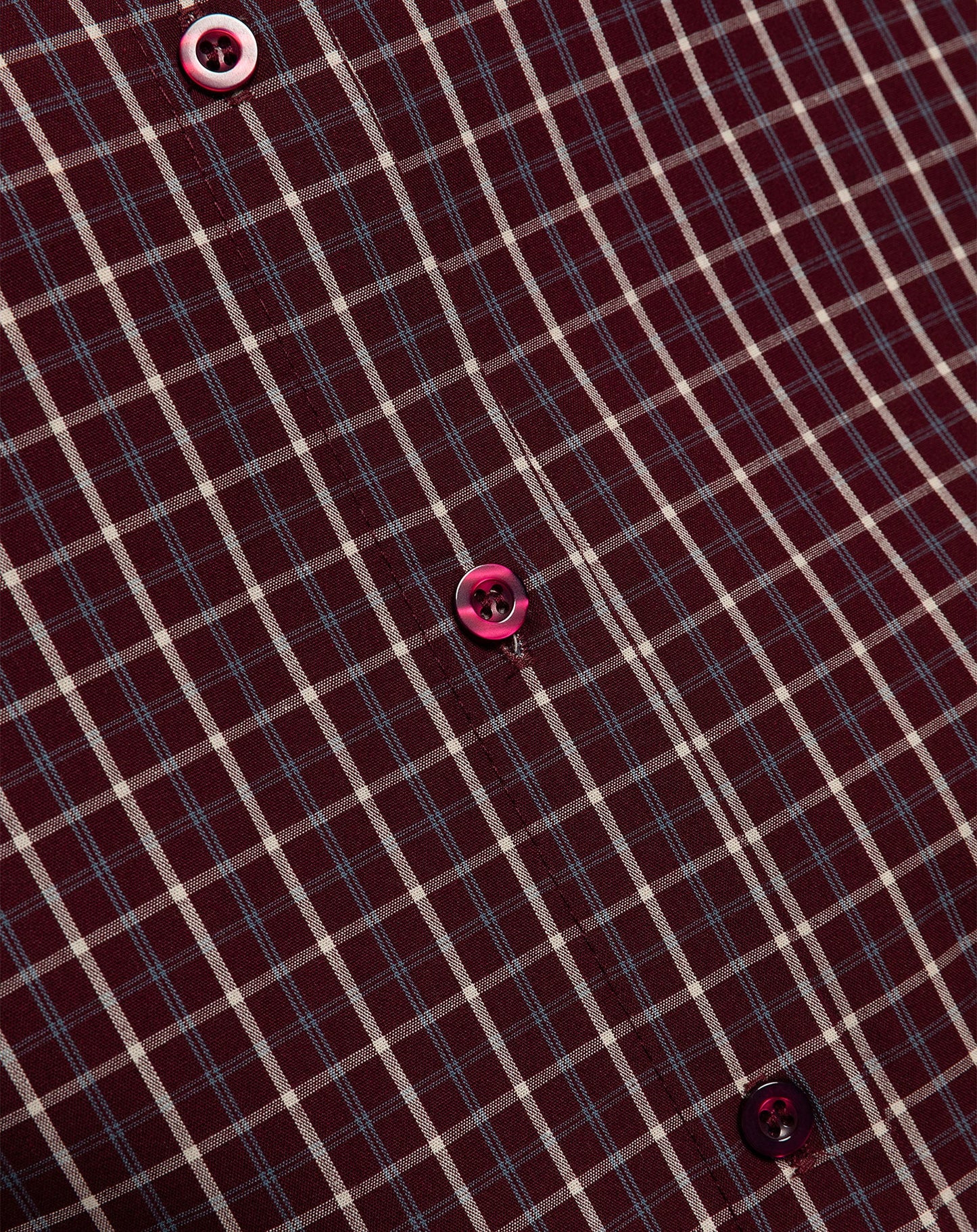CHECKED CONTRAST COLLAR BLOUSE BURGUNDY