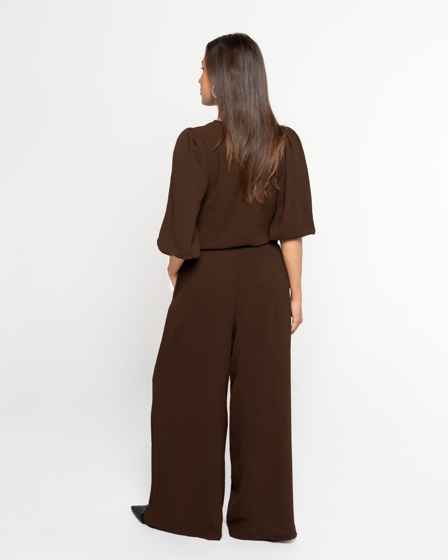 JULIE PUFF SLEEVE TOP BRUIN