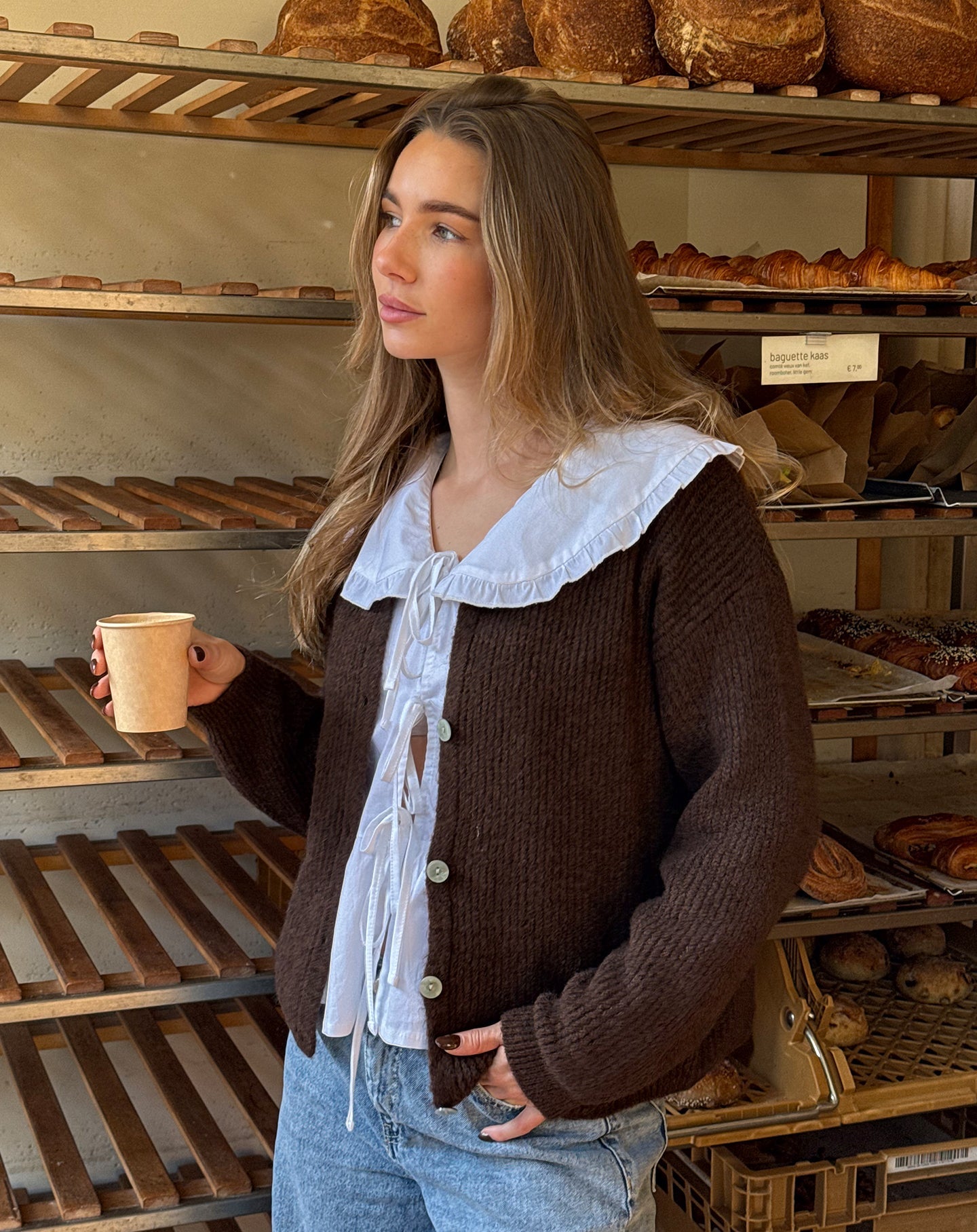 AMARA BOUCLE CARDIGAN BRUIN