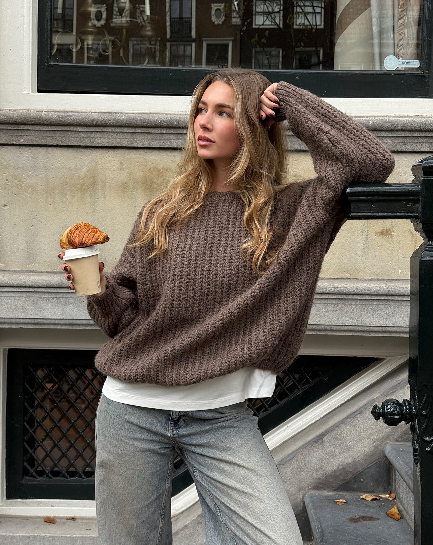 CLEO BOXY KNIT LICHTTAUPE