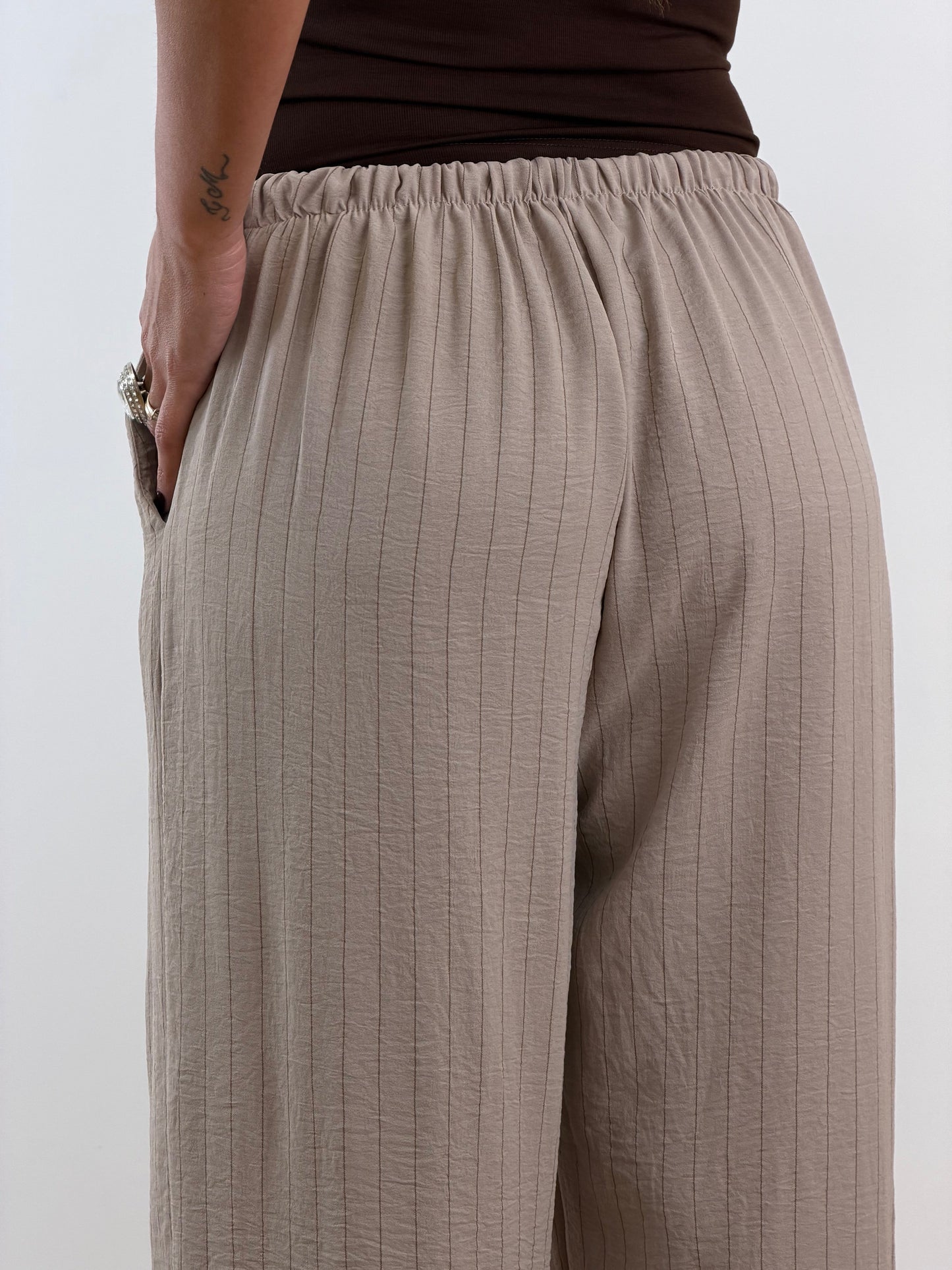 Coordinato beige gessato 25003