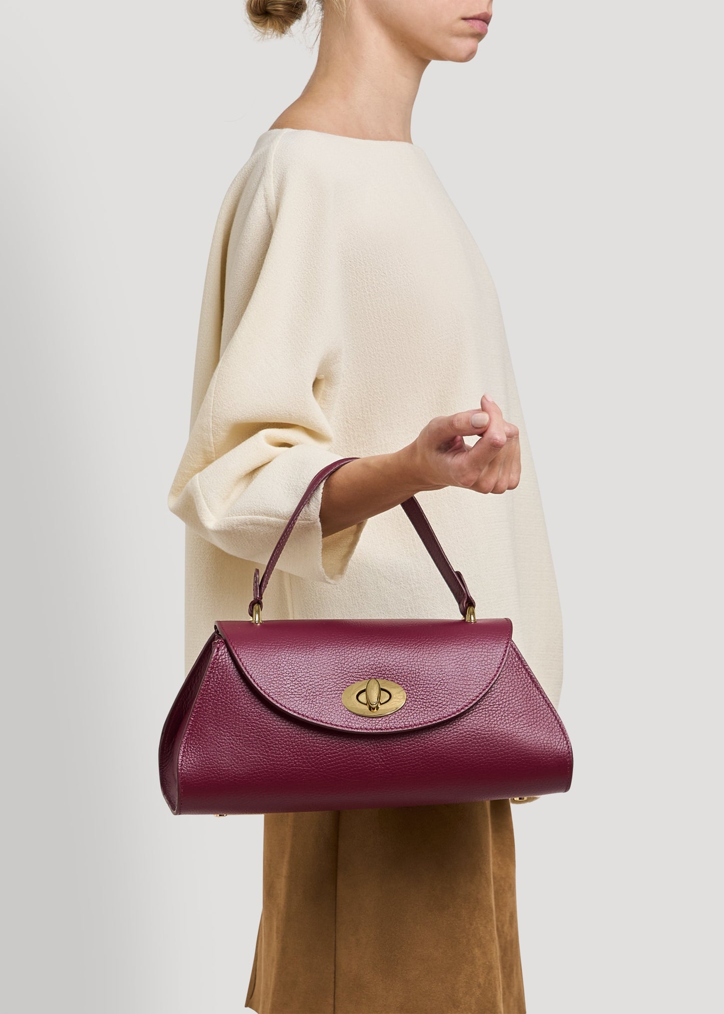 Borsa Florence in pelle Togo Borgogna