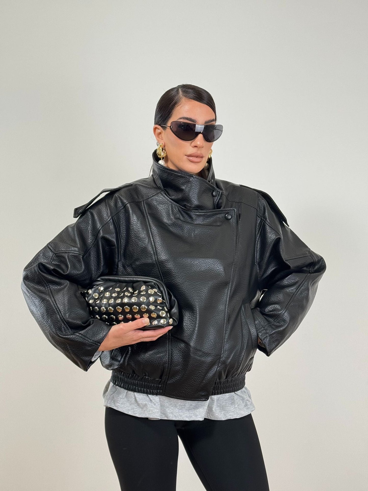 Giubbino ECOPELLE VIRALE NERO 8822k