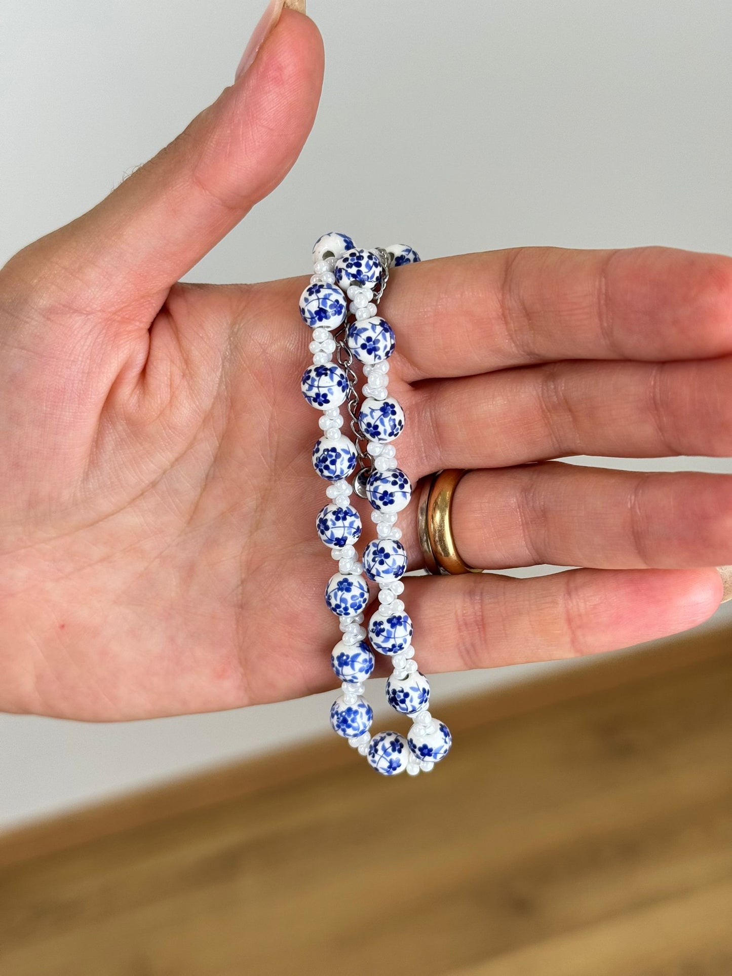 Collana PERLINE BIANCHE BLU
