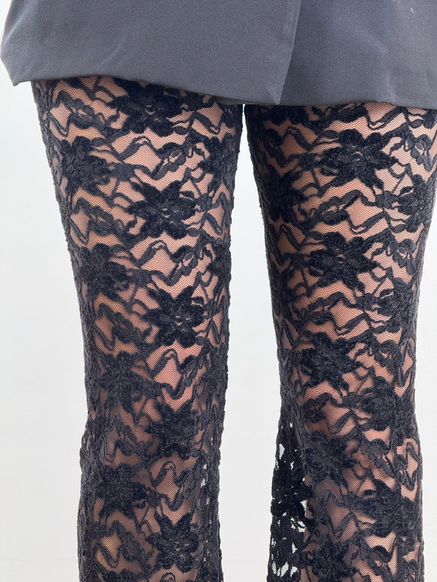 Pantaloni con ricami velluto zampetta 5761