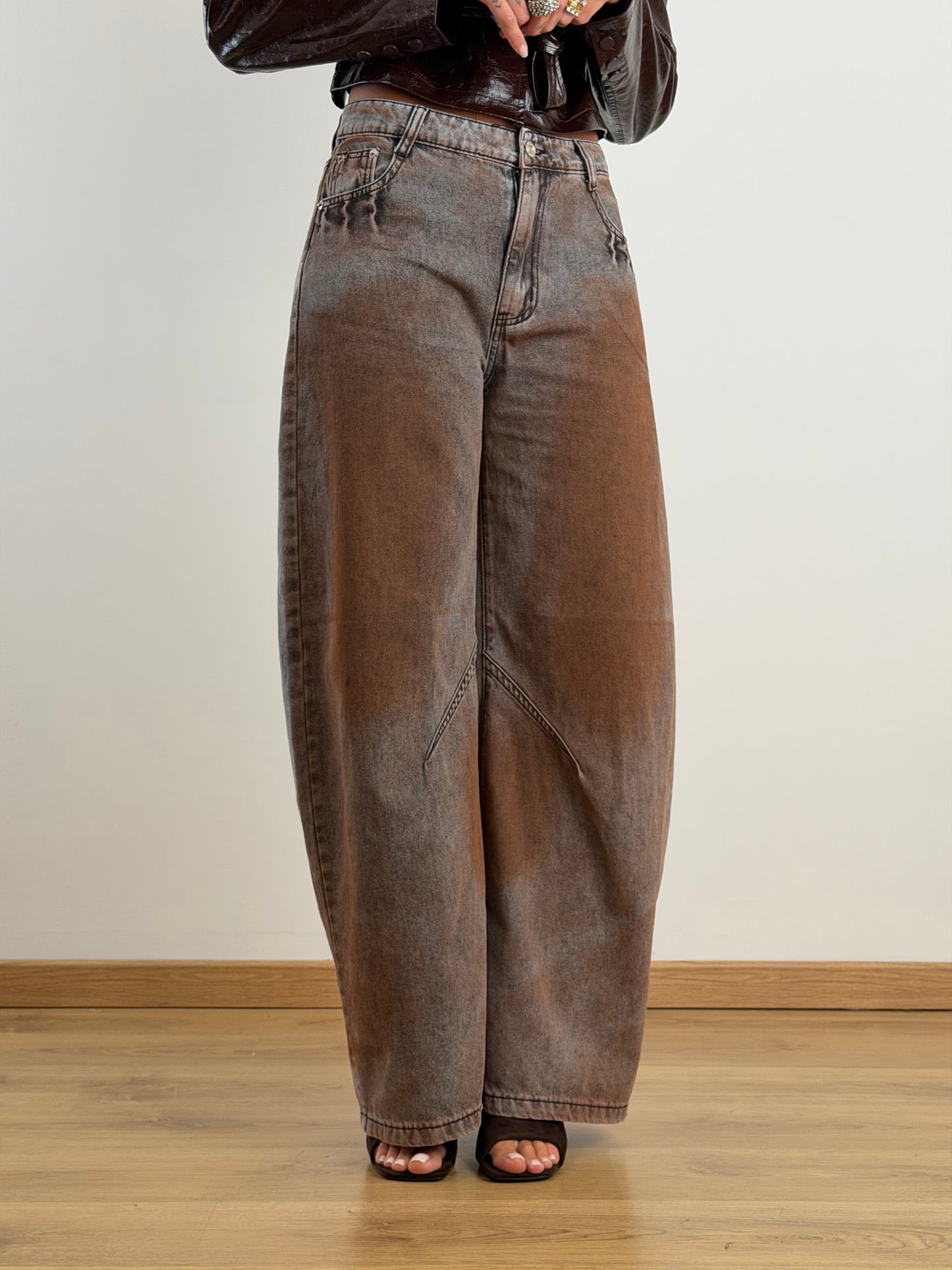 Jeans grigio marrone sabbiato S22172