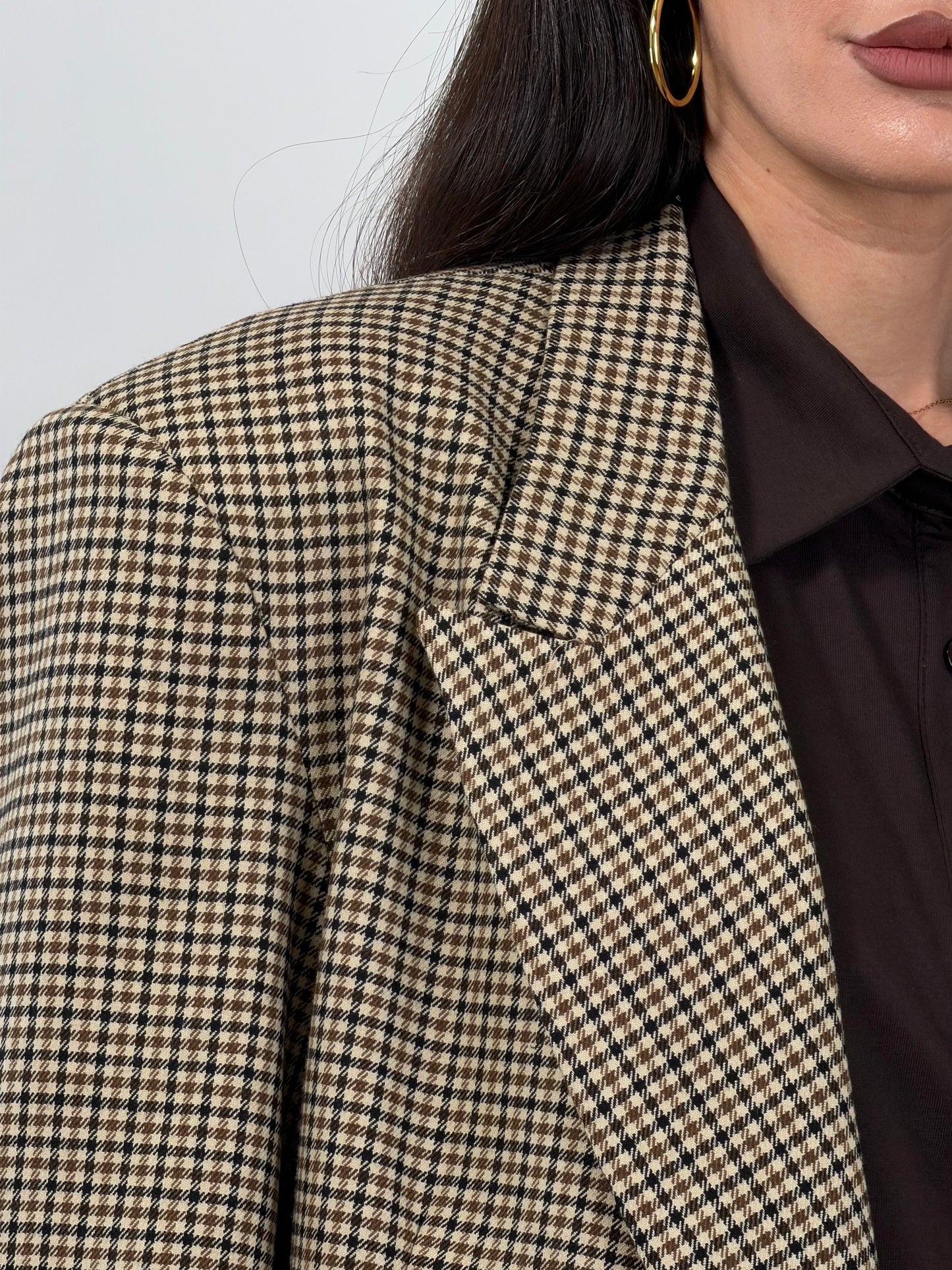 Blazer quadri beige Lumina 260067