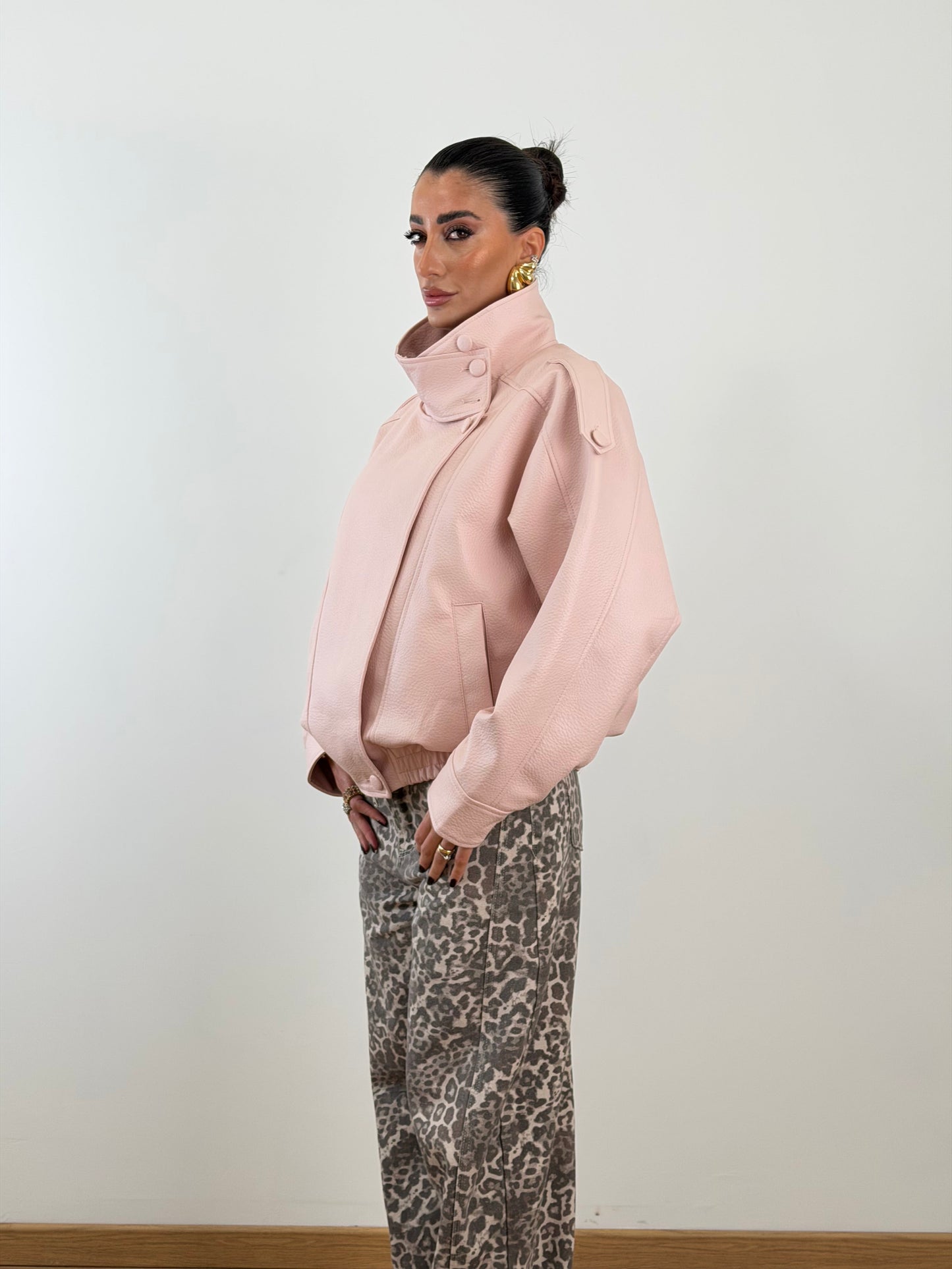Jacket ecopelle rosa W5009