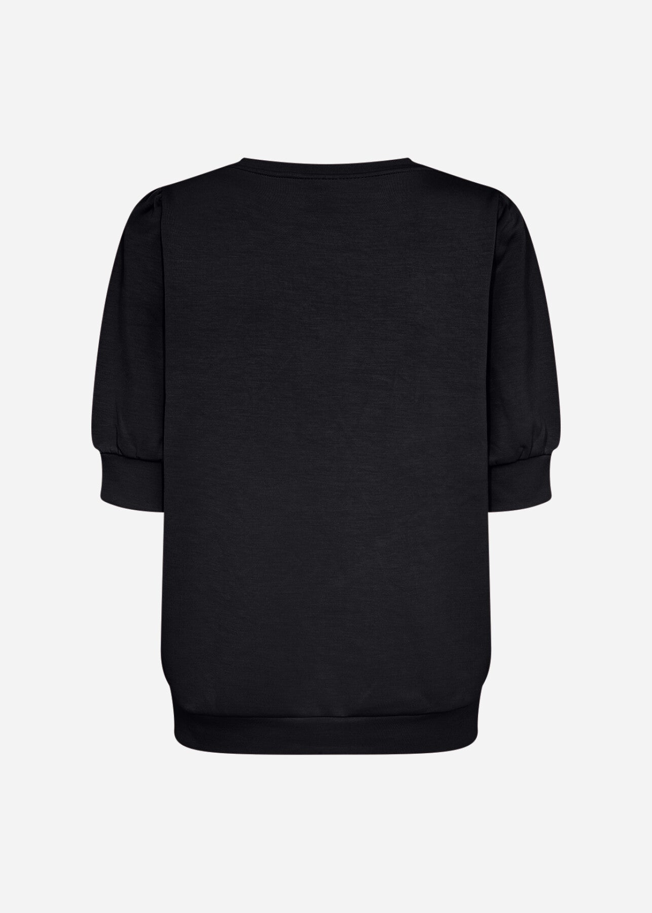Elena™ – Blusa de Felpa con Mangas Cortas Negra