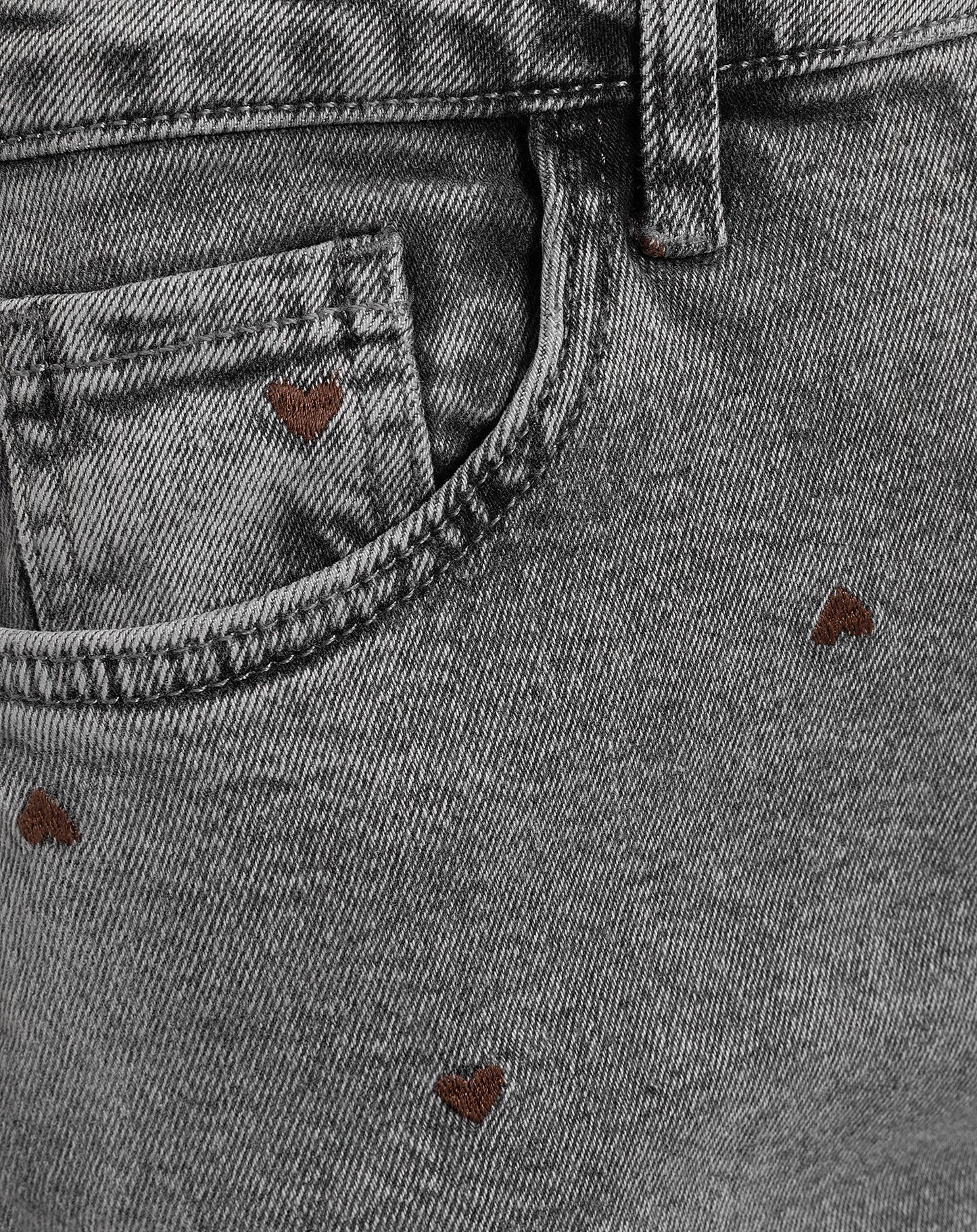 HEART BOOTCUT JEANS GRIJS BRUIN