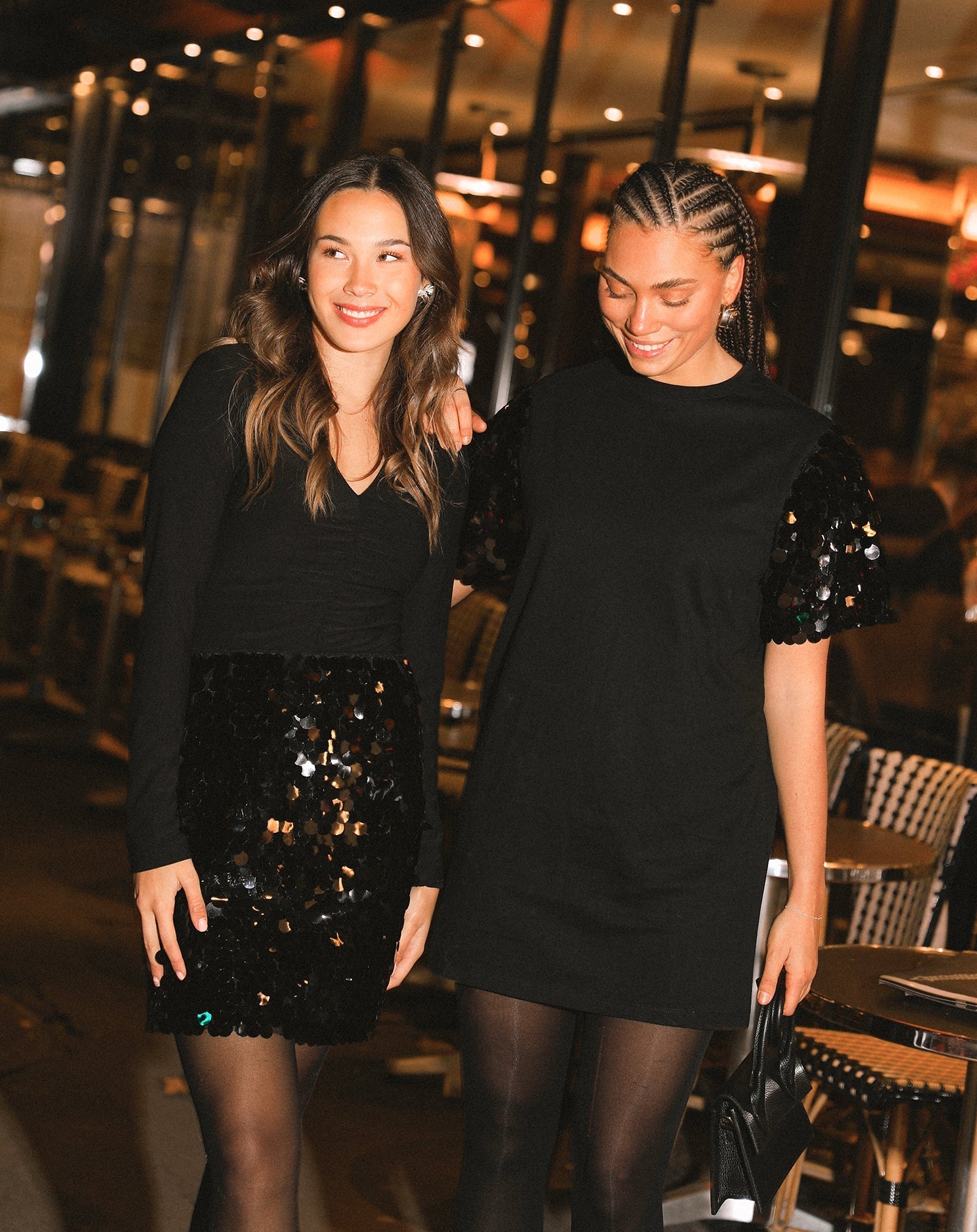 GIGI BIG SEQUIN SKIRT ZWART