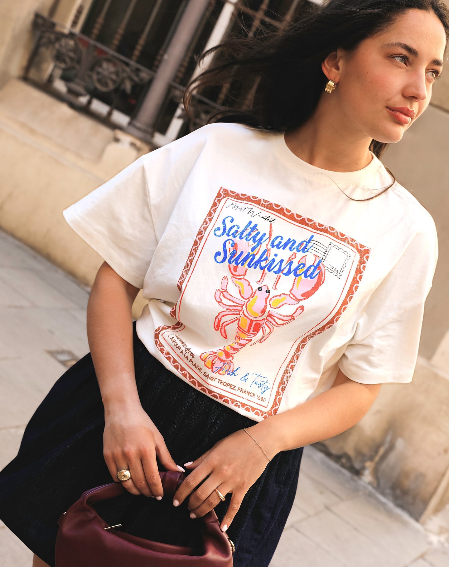 SUNKISSED OVERSIZED TEE CRÈME