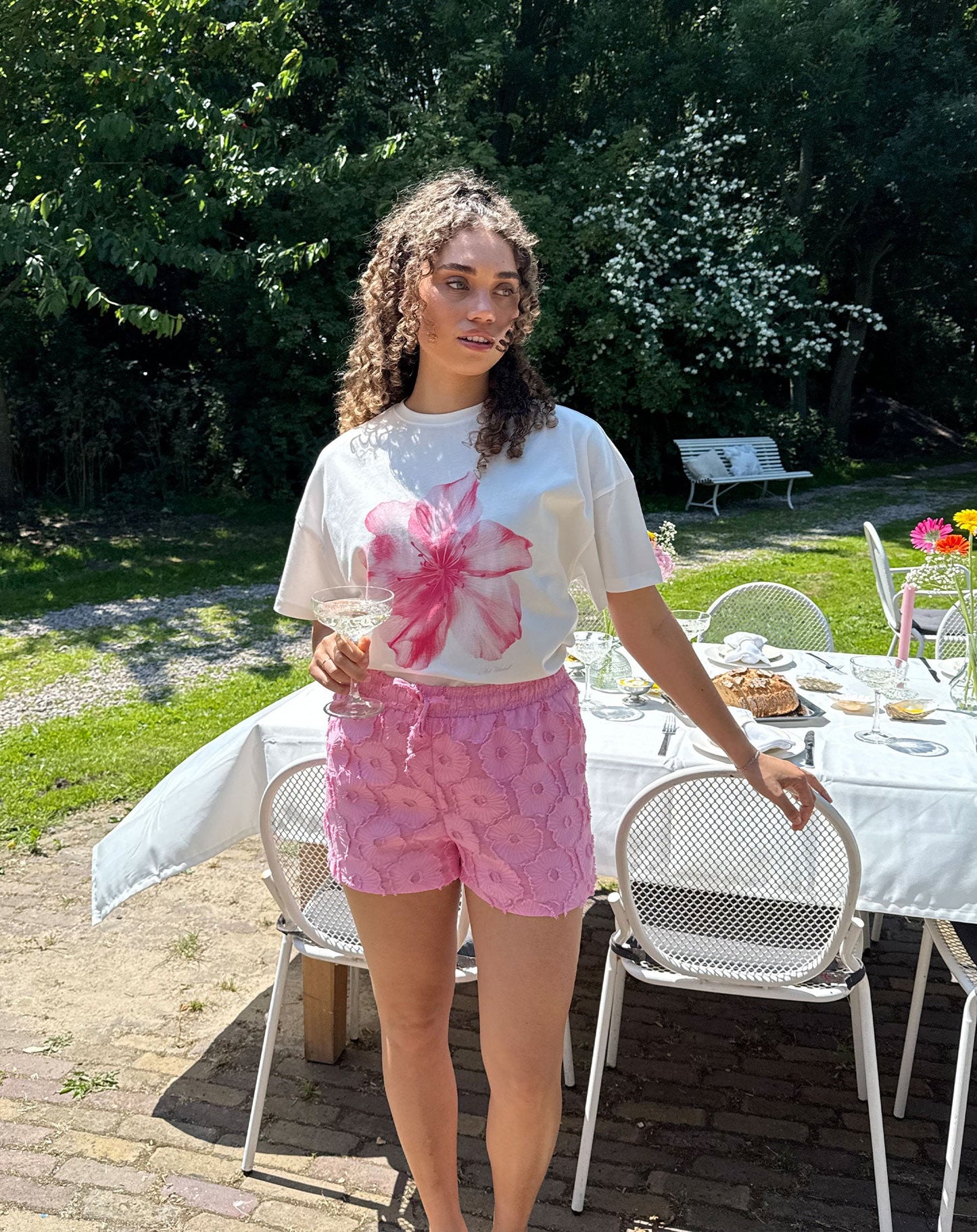 FLOWER OVERSIZED TEE CRÈME