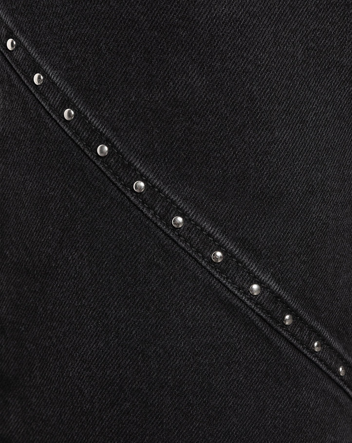 VICKY STUD WIDE LEG JEANS DONKERGRIJS