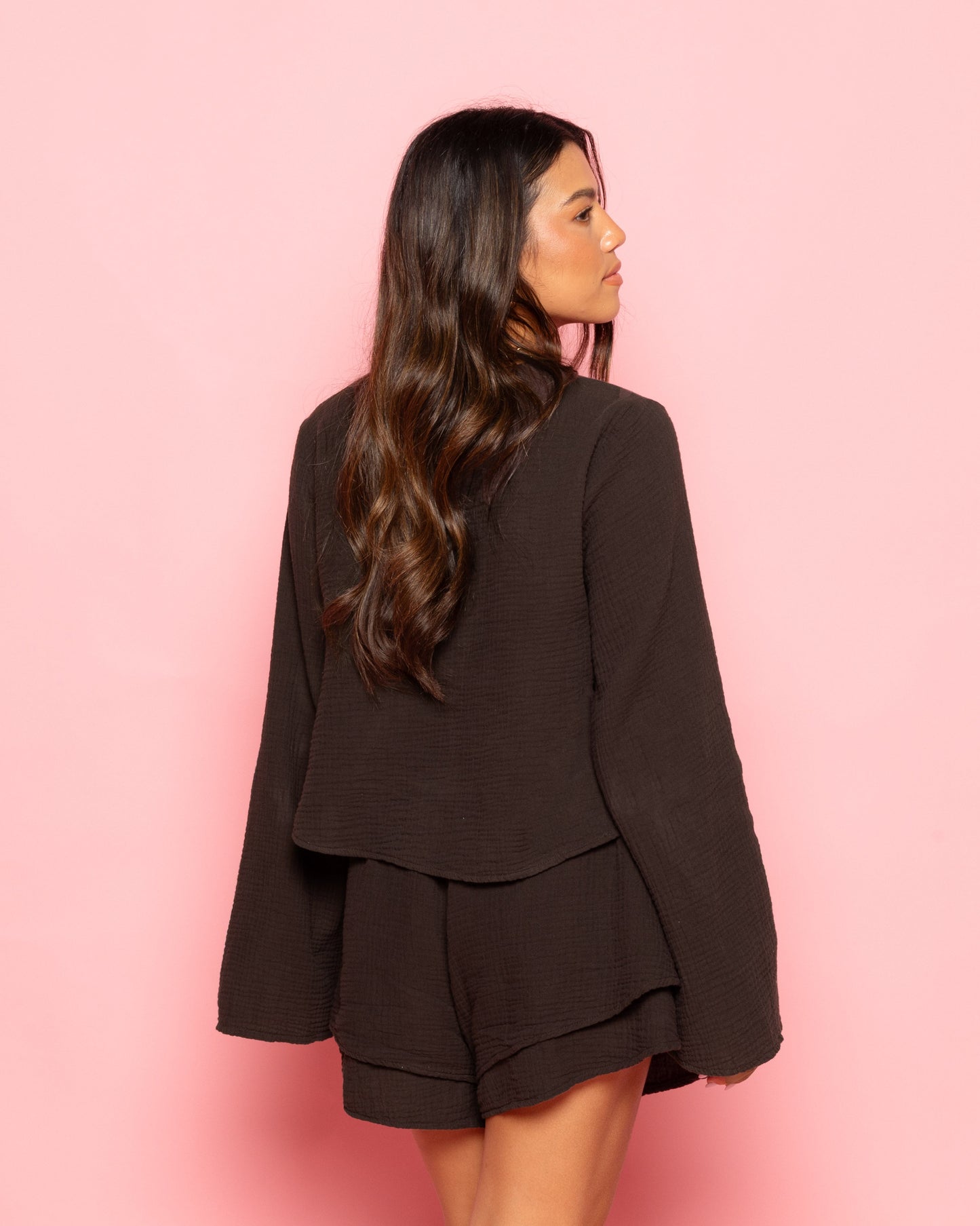 TARA MOUSSELINE TOP BRUIN