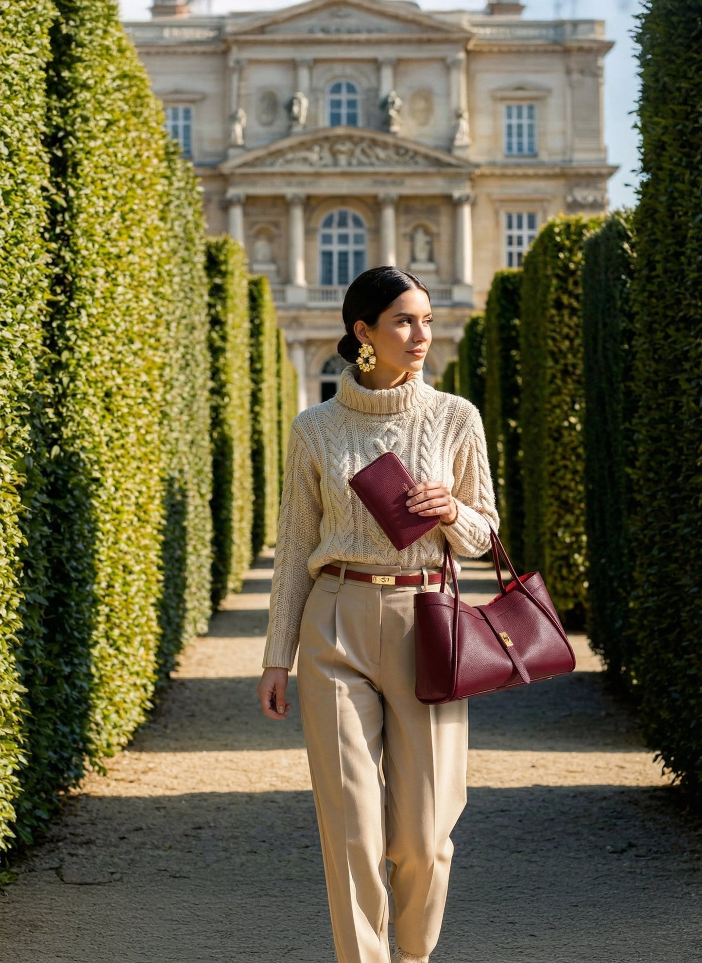 Set Eleganza Decisa | Mayfair in pelle Borgogna