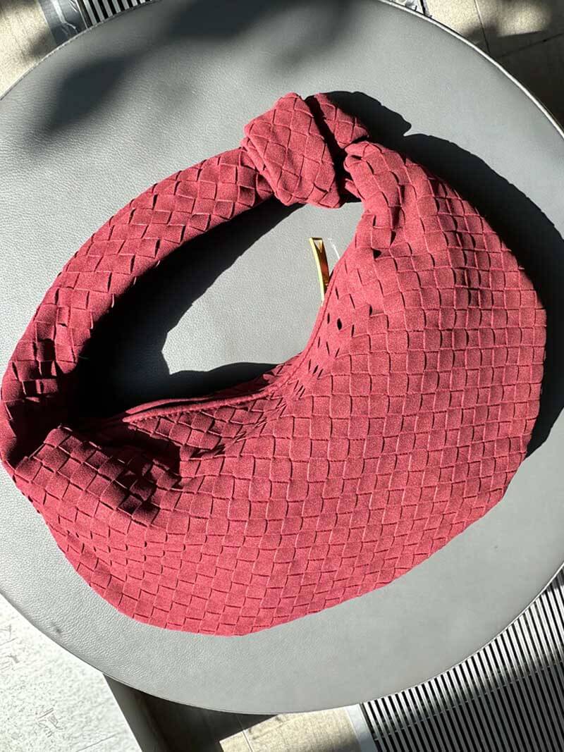 Bolso tejido mediano de ante