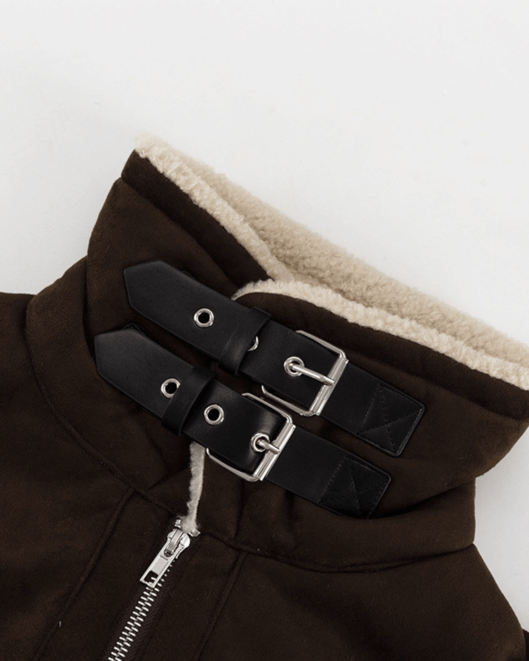 Aurora Chaqueta de ante sintético de cuero artificial