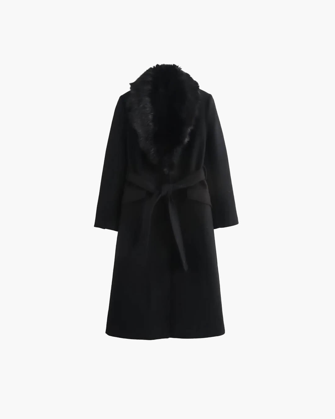 Abrigo maxi con cuello de piel Faye