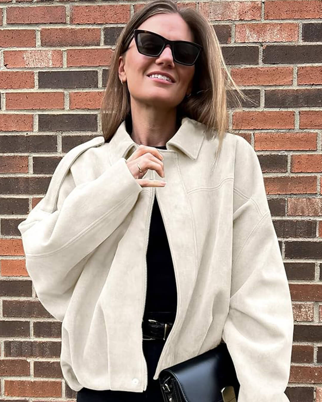 Chaqueta bomber de ante Lara