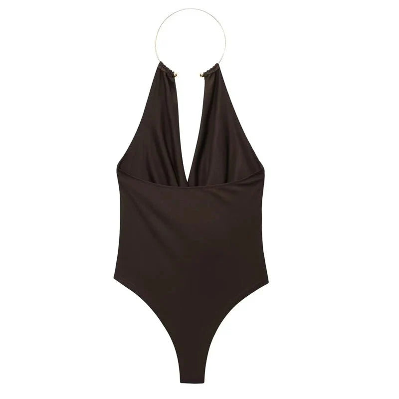 Body Ophelia sin espalda con drapeado