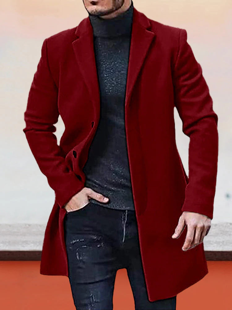 Chaqueta para hombre de color liso, con hebilla.