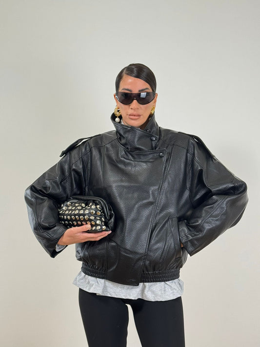 Giubbino ECOPELLE VIRALE NERO 8822k