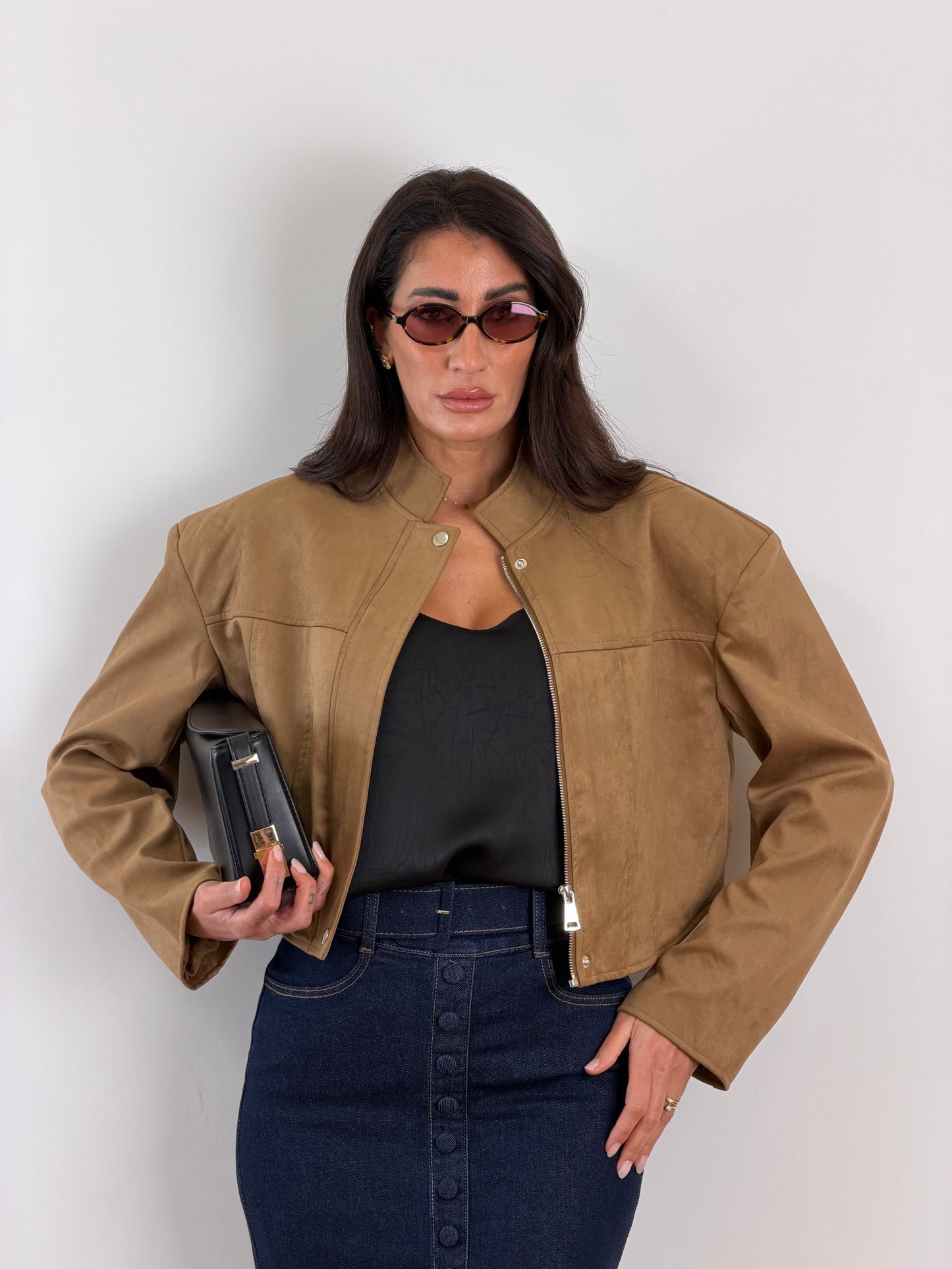 Giacca Suede Camel V11790