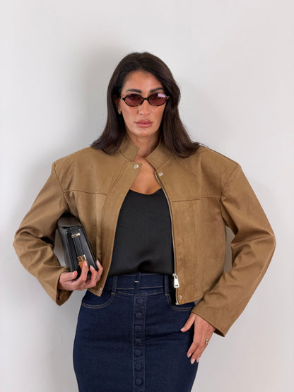 Giacca Suede Camel V11790
