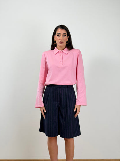Polo rosa Just West D2615-F