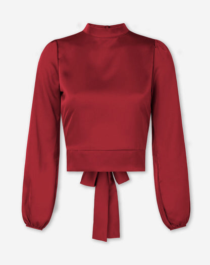 SATIN BOW TOP BORDEAUX