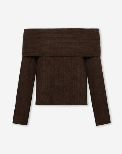 YARA OFF SHOULDER KNIT BRUIN
