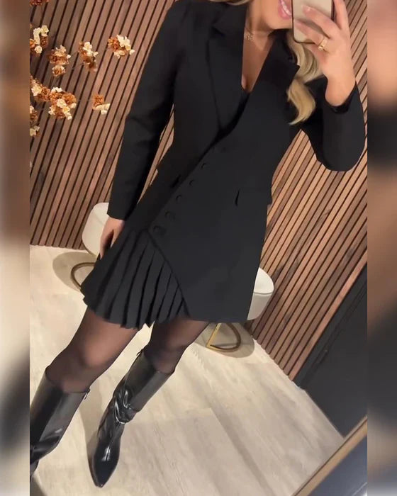 VESTIDO BLAZER CON SOLAPA