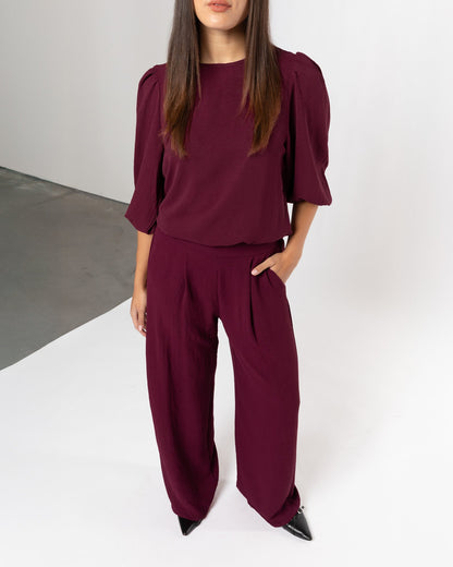 JULIE PANTALON TALL BURGUNDY