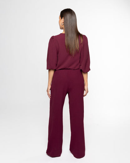 JULIE PANTALON TALL BURGUNDY