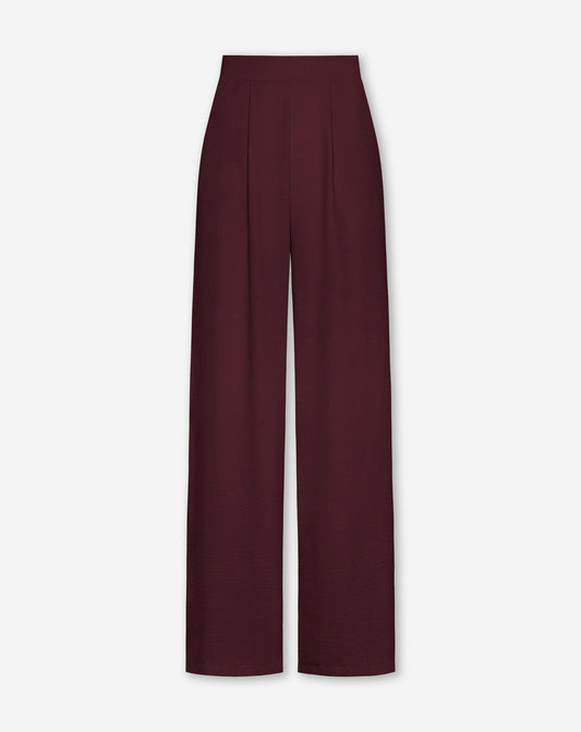 JULIE PANTALON TALL DONKER BURGUNDY