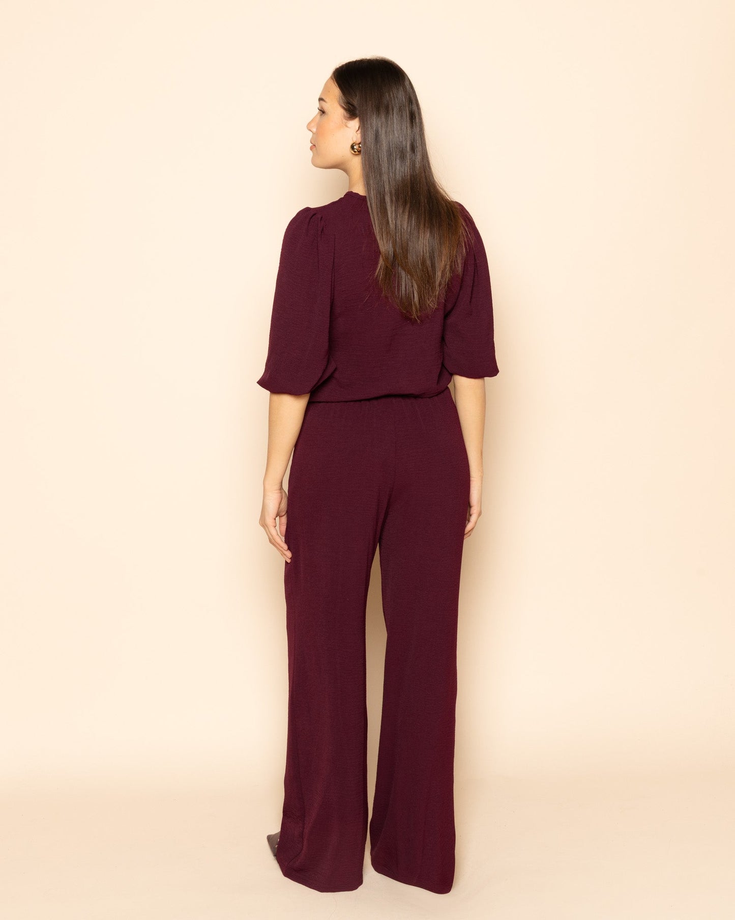 JULIE PANTALON DONKER BURGUNDY