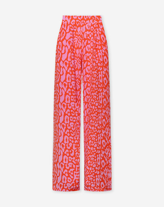 JULIE LEOPARD PANTALON PETITE ORANJE