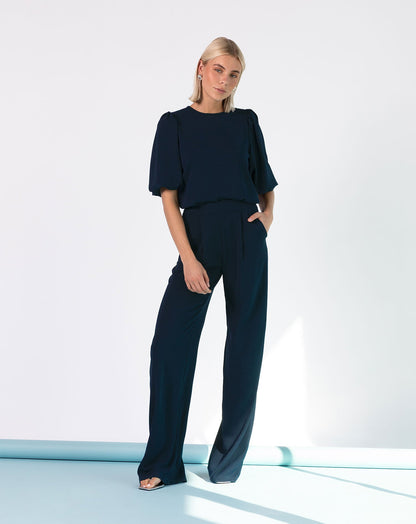JULIE PUFF SLEEVE TOP MARINEBLAUW