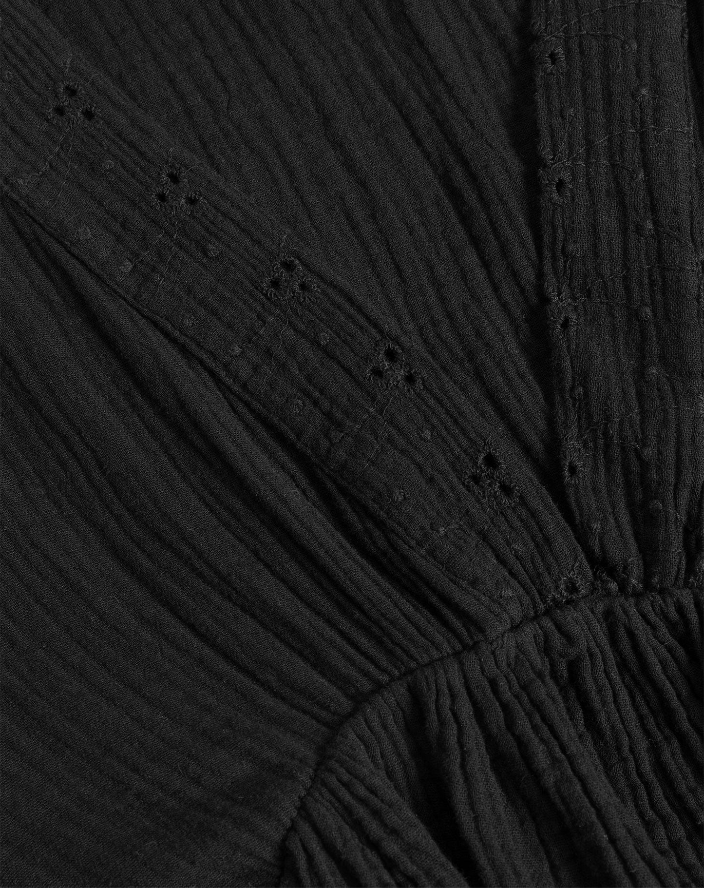 MOUSSELINE FLOWER TAPE MAXI DRESS ZWART