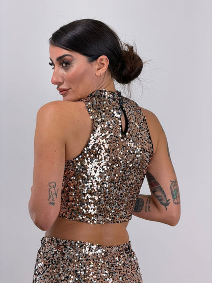 Top paillettes oro/argento 6528