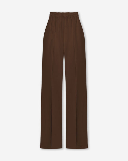 PINTUCK STRAIGHT LEG PANTALON PETITE BRUIN