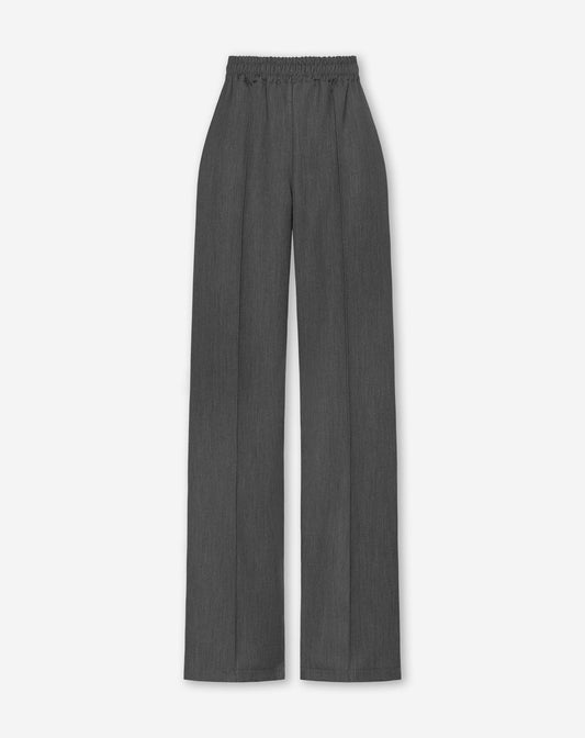 PINTUCK STRAIGHT LEG PANTALON PETITE DONKERGRIJS