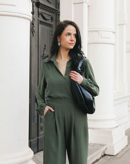 JULIE TOP LEGERGROEN
